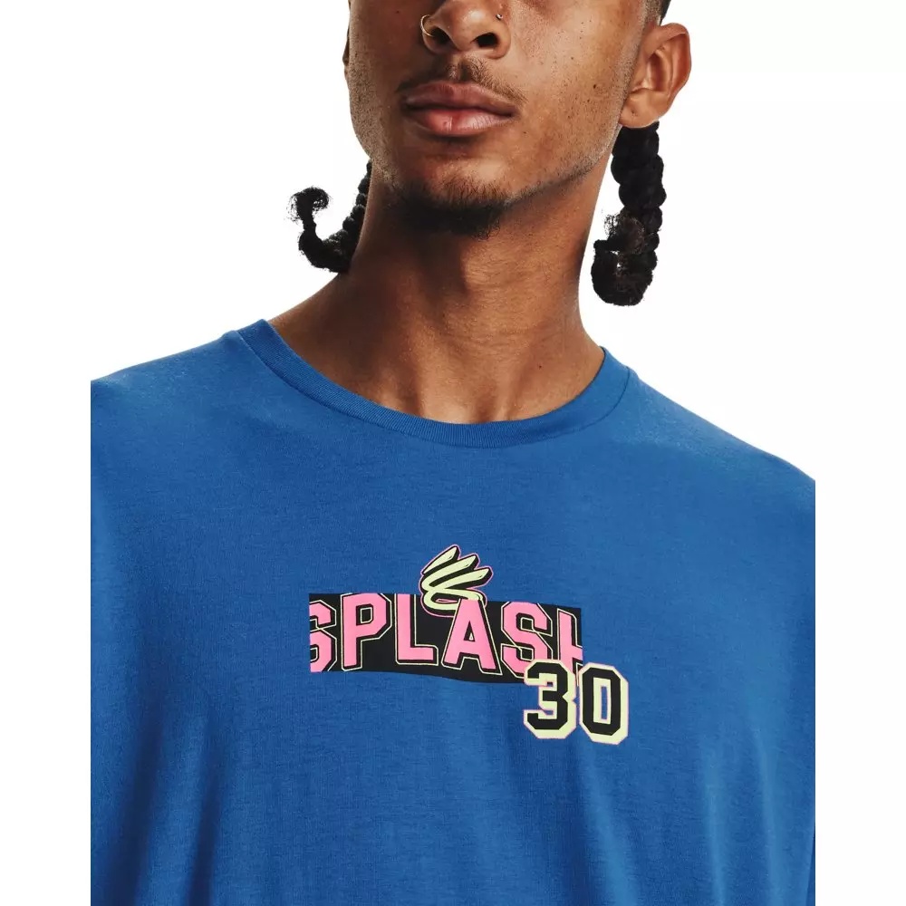 Men's Curry Splash Party Short-Sleeve T-Shirt-Blue/White - 3