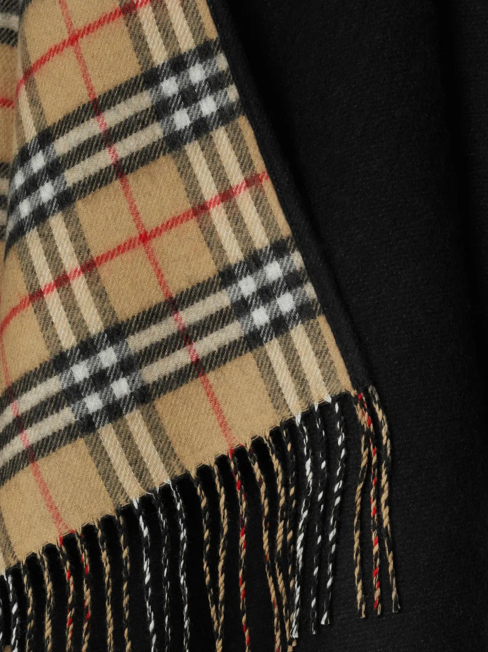 Poncho en laine noire - 7