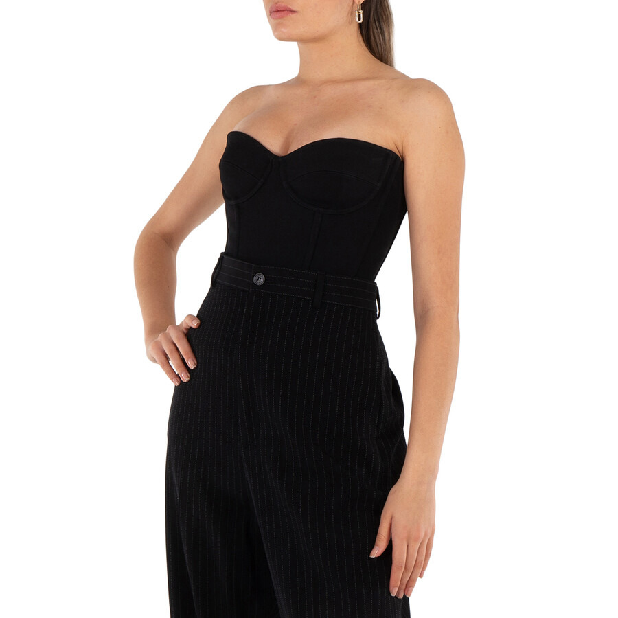 Balenciaga Ladies Black Strapless Bustier Top - 2