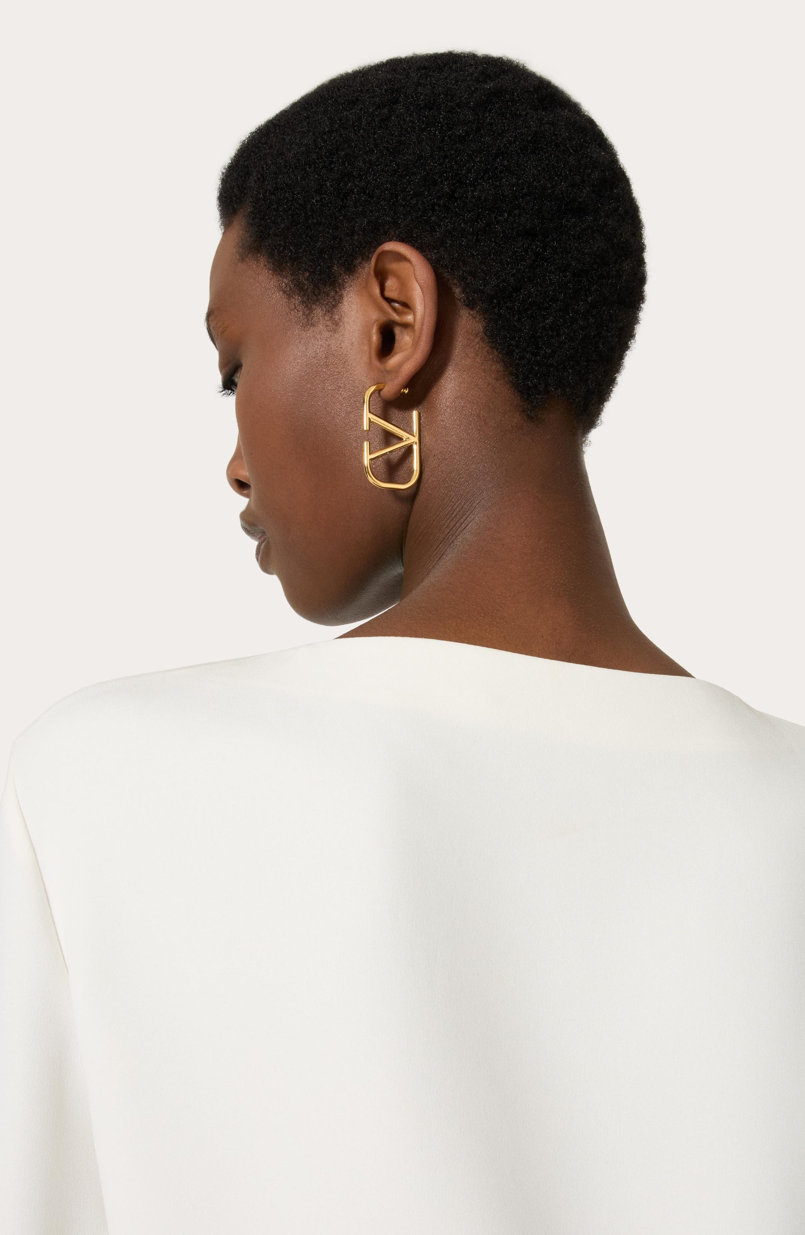 Valentino Garavani VLOGO Huggie Earrings in Gold at Nordstrom - 2