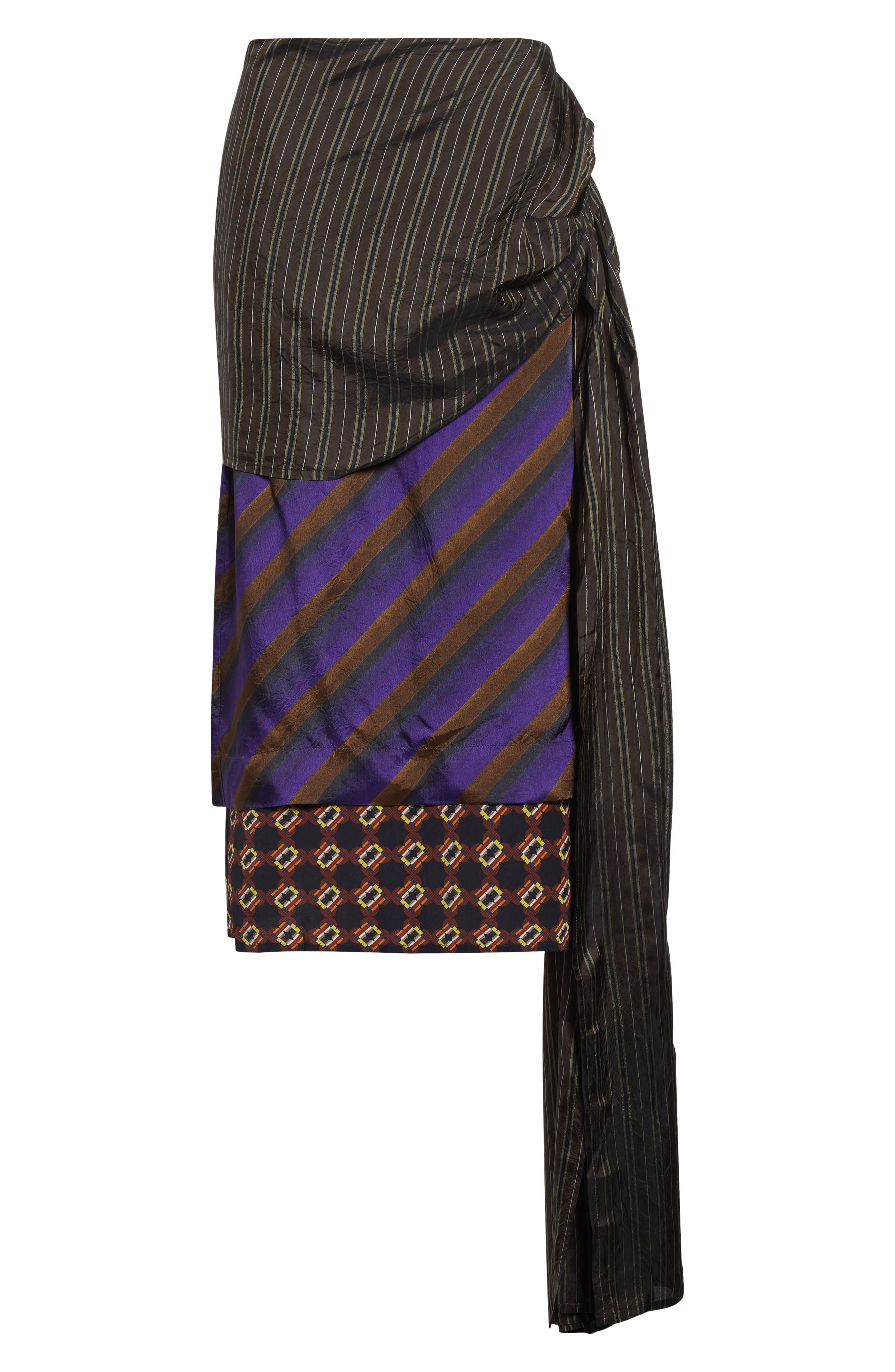 Dries Van Noten Senice Mixed Print Midi Skirt in Purple at Nordstrom - 6