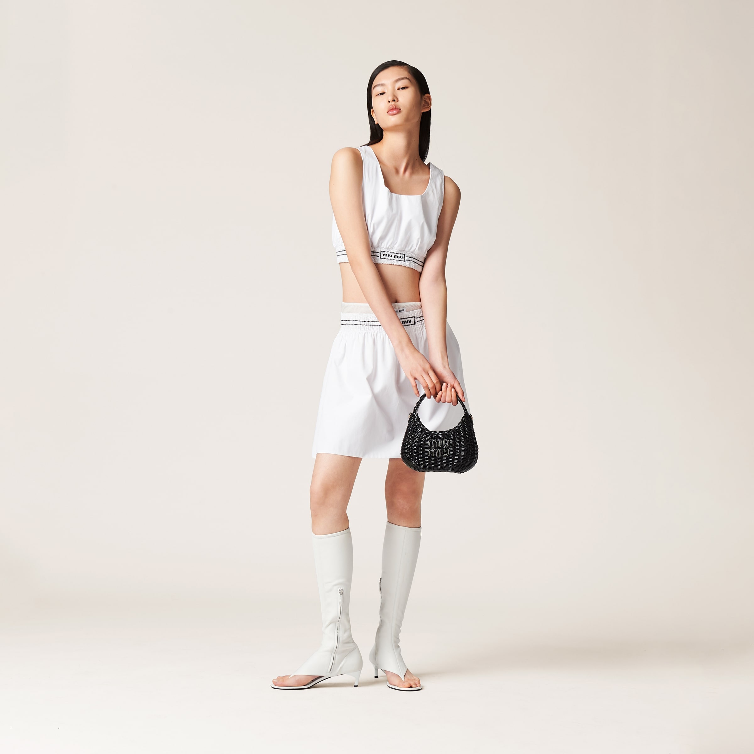 Poplin miniskirt - 2