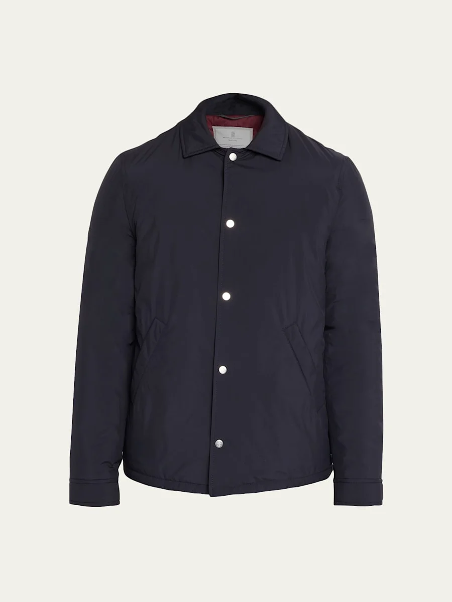 Men's Modern Fit Snap-Front Shirt Jacket - 1