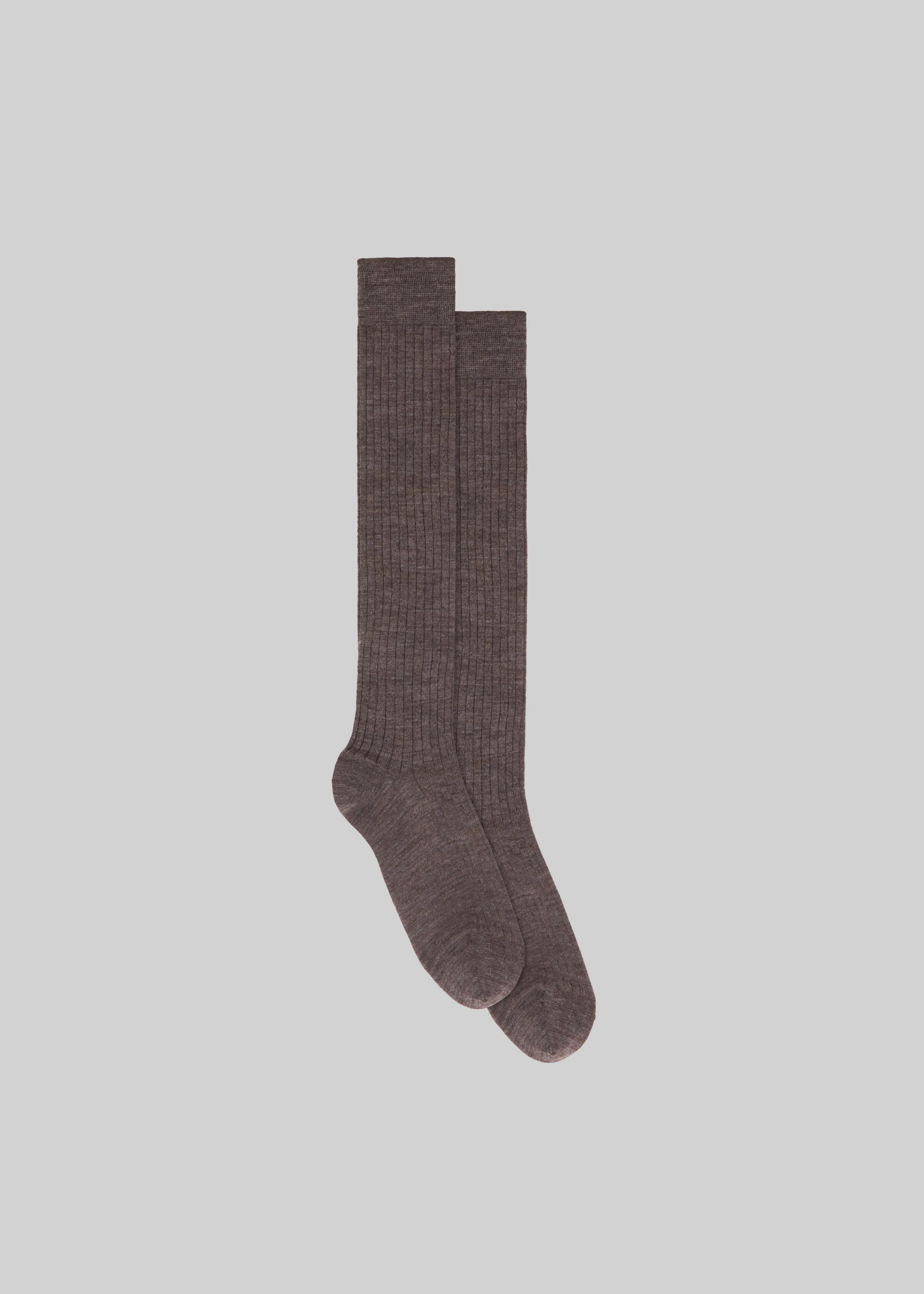 Sulza Thin Ribbed Socks - Taupe - 1