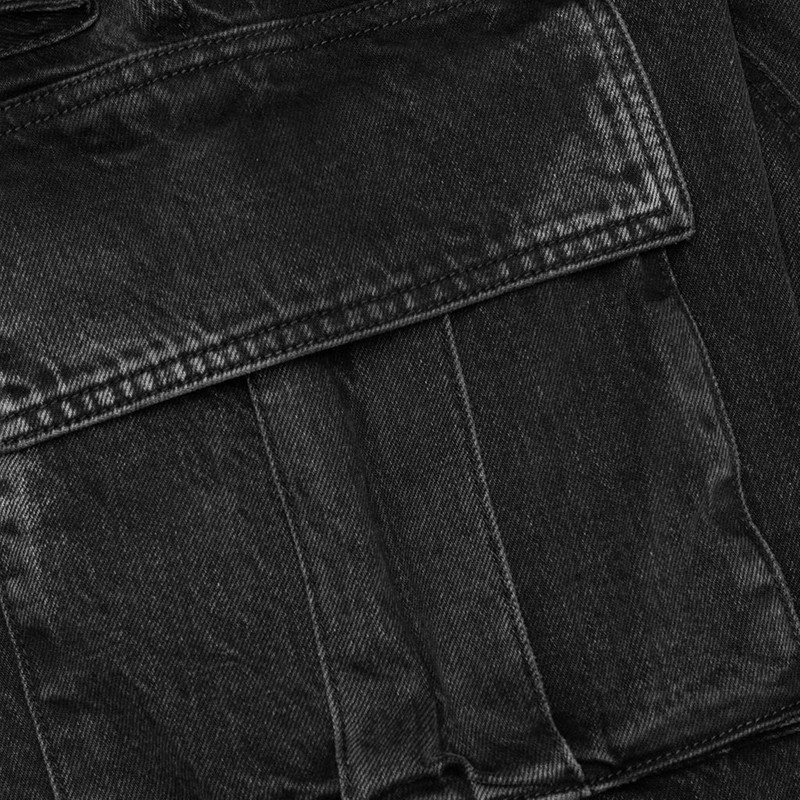 DENIM LOGO CARGOS - CHARCOAL WASH 6