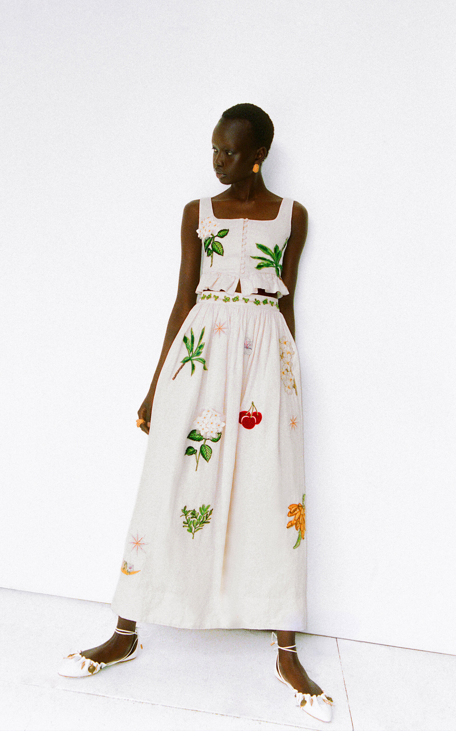Tangelo Embroidered Linen Maxi Skirt multi - 2