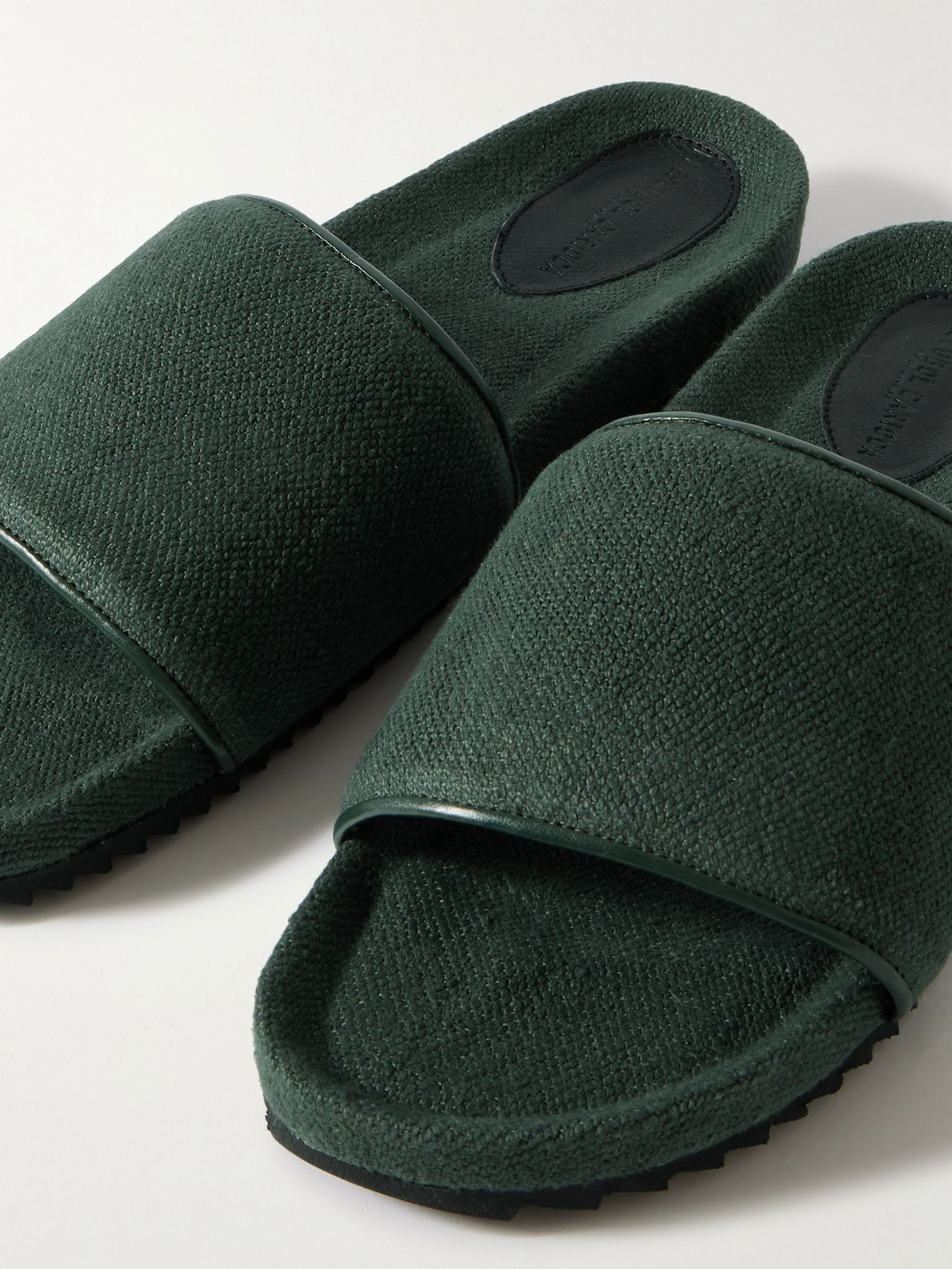 Renato Linen Slides Green - 5