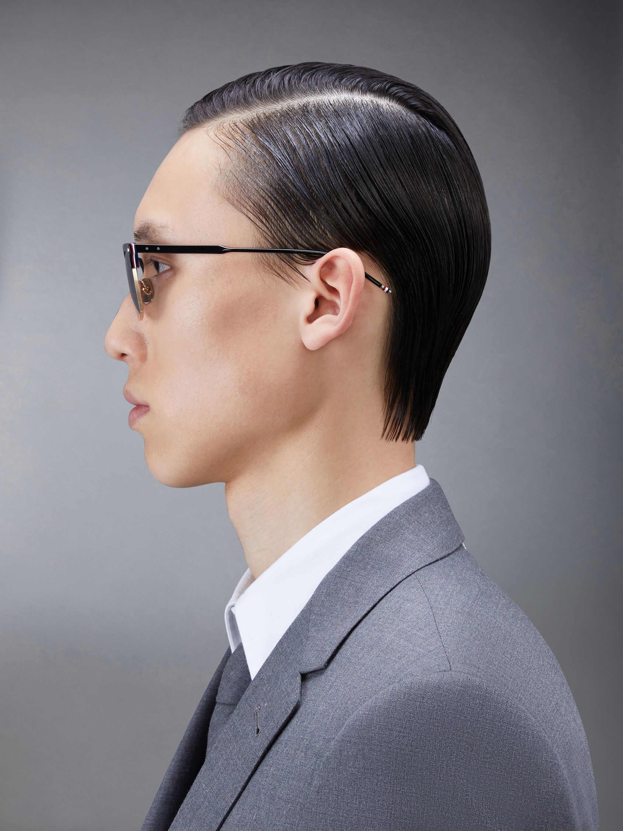 RECTANGULAR SUNGLASSES IN ACETATE AND TITANIUM - 3