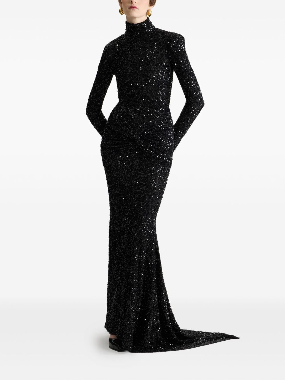 sequinned high-neck maxi dress - 2