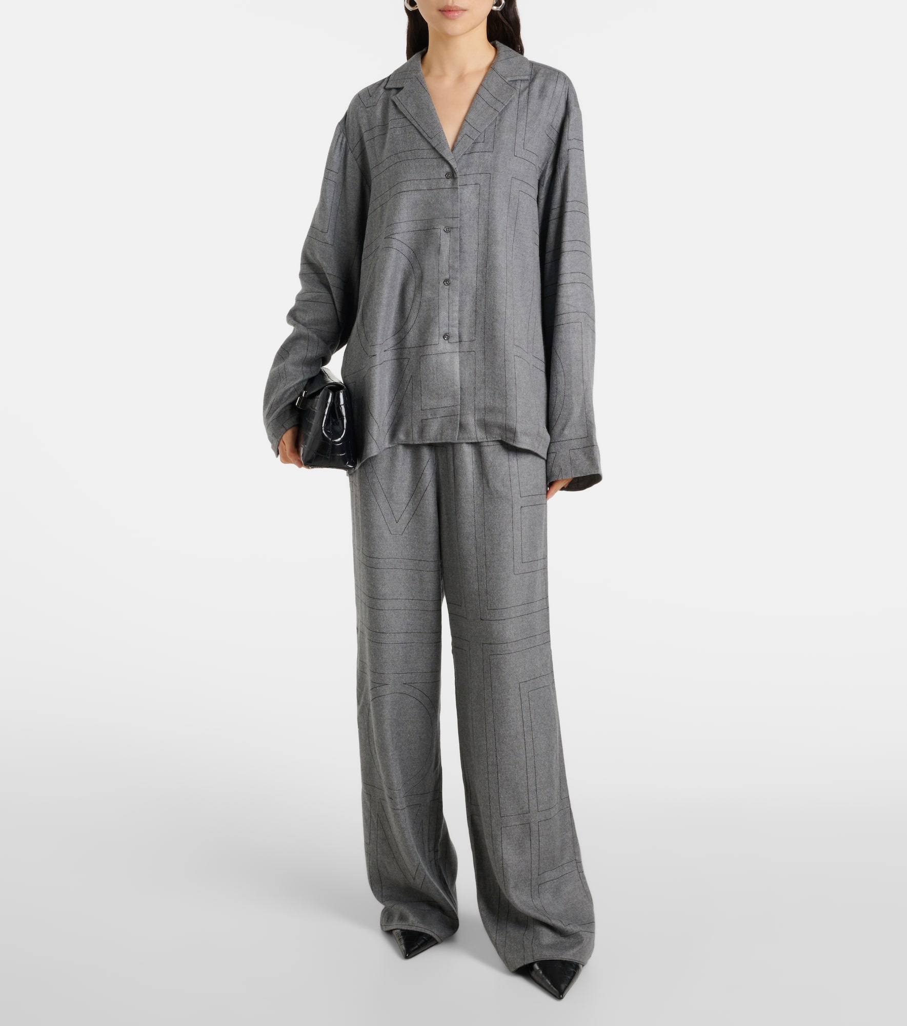 Monogram flannel pajama shirt - 2