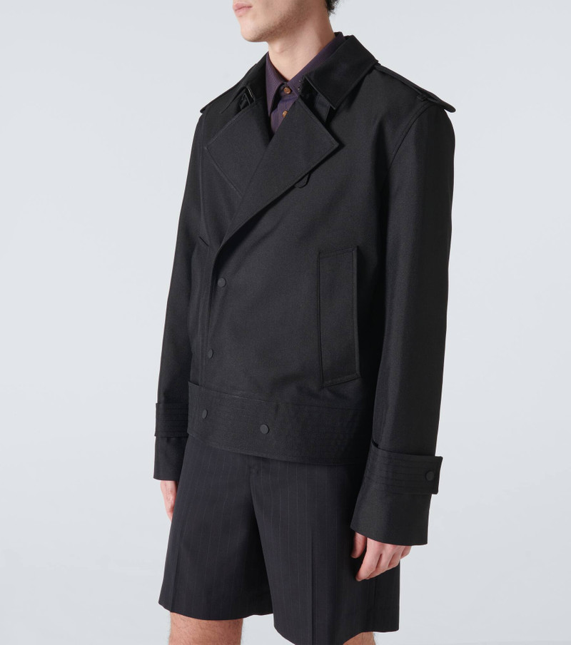 Cropped silk-blend trench coat 3