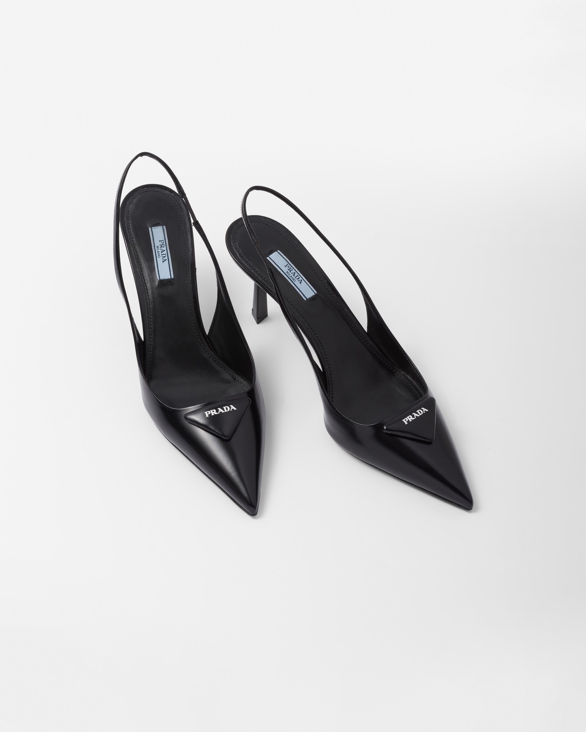Brushed leather slingback pumps - 4