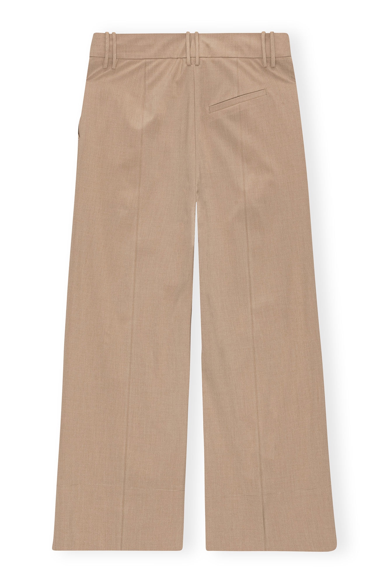 BEIGE DRAPEY MELANGE CROPPED PANTS - 5