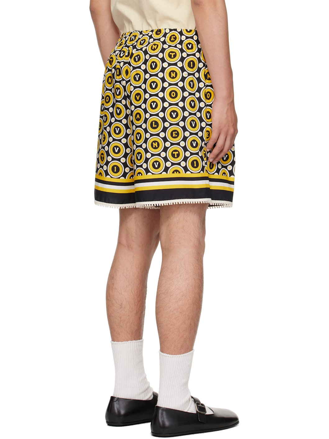 Black& Yellow Bulles Royales Print Shorts - 3