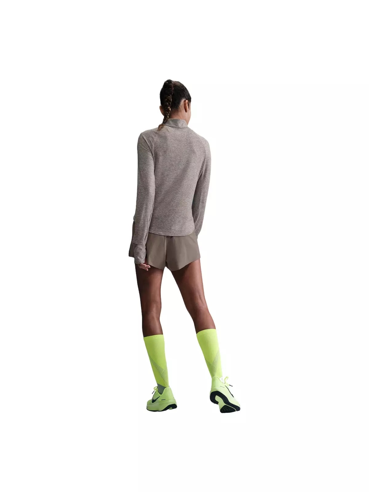 Women's Swift Dri-FIT UV 1/4-Zip Running Top-Brown - 5