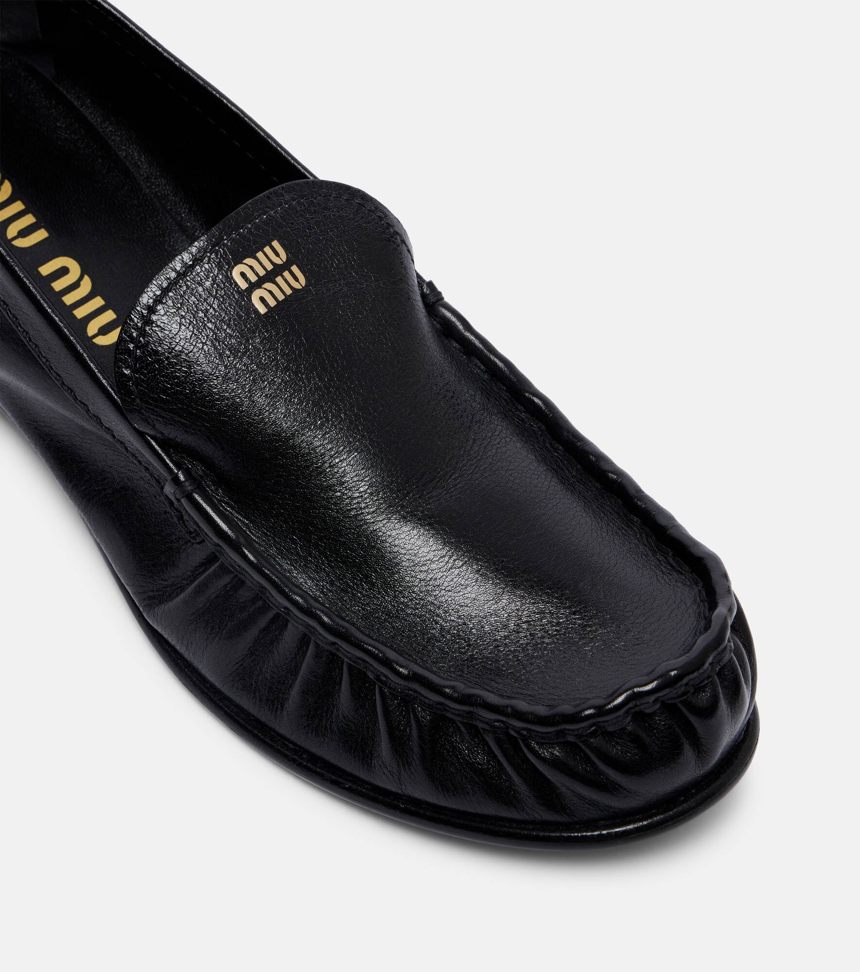 Logo leather loafers - 5