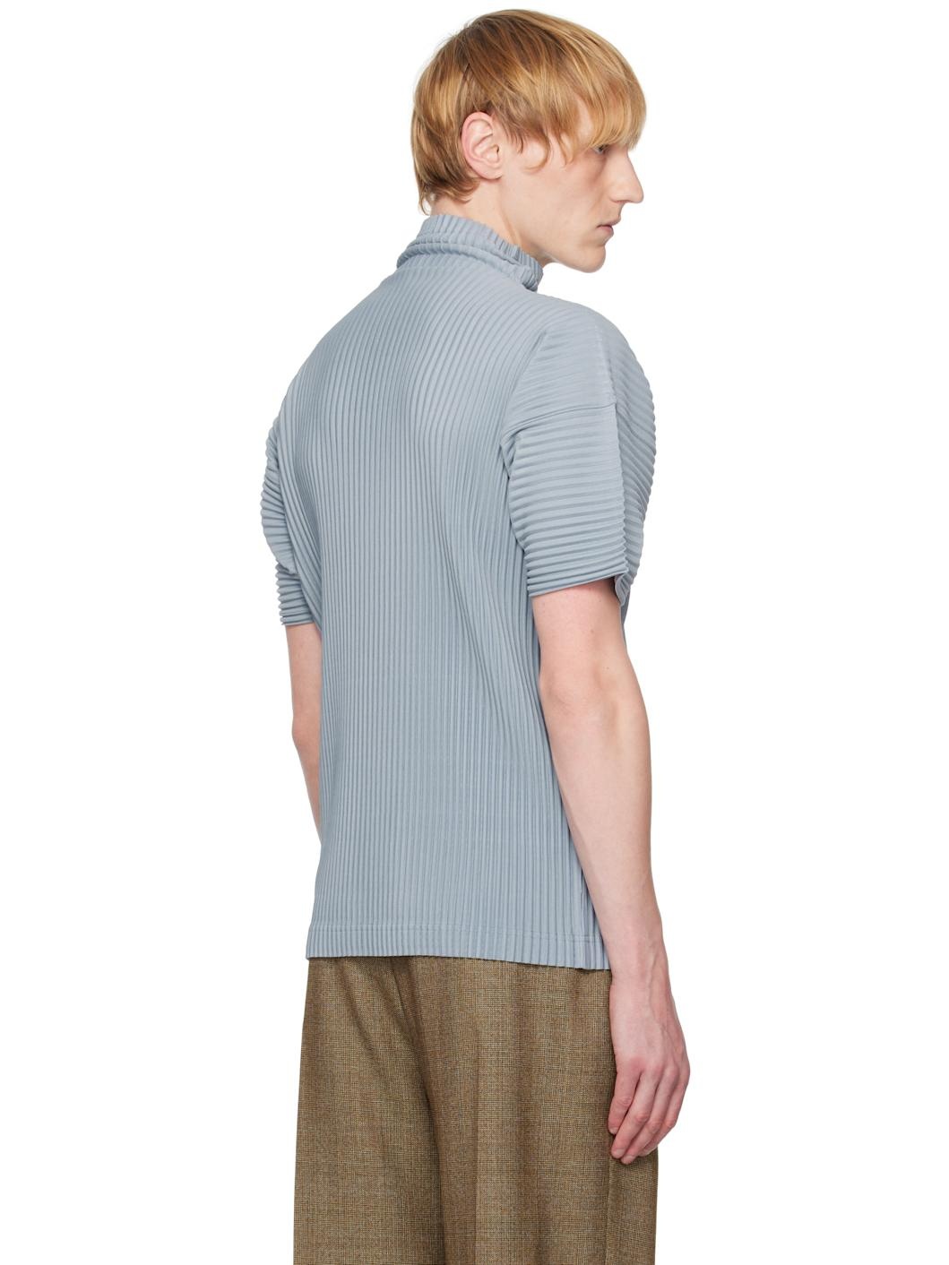 Blue Color Pleats T-shirt - 3