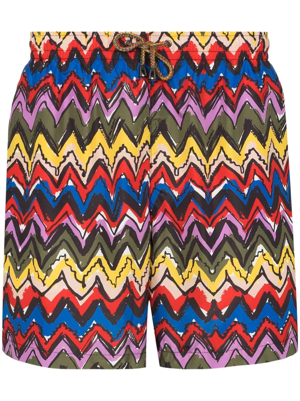 zigzag-print swim shorts - 1