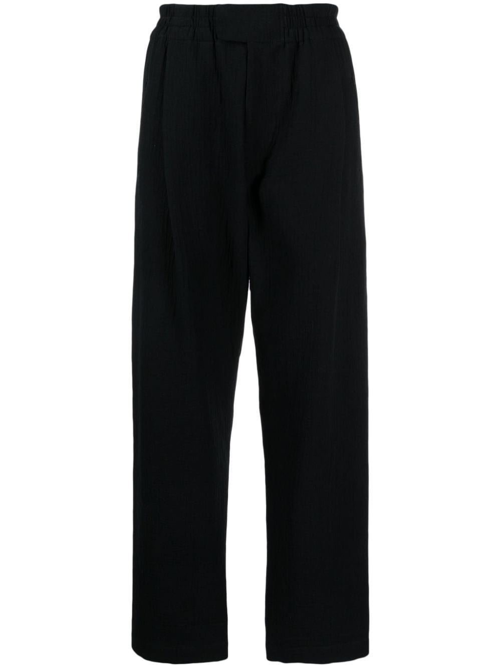 elasticated-waistband cotton trousers - 1