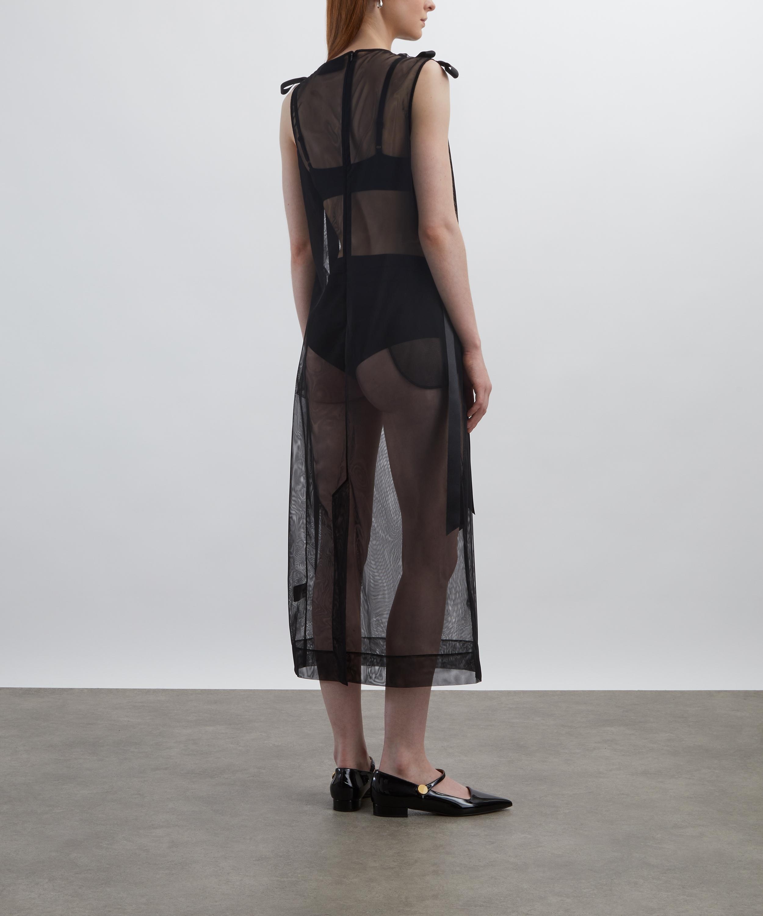 Sheer Bow Ribbon Tail Dress - 4