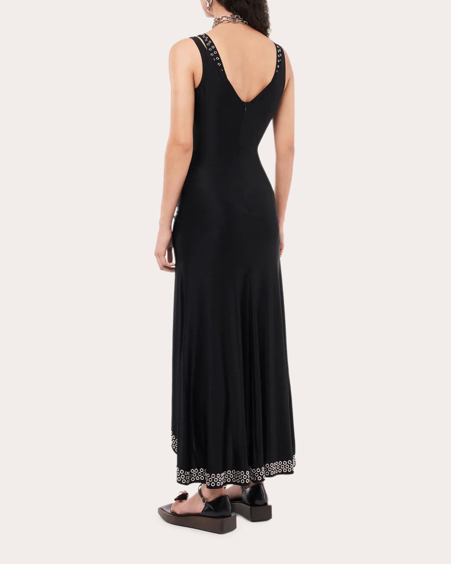 Embellished Asymmetric Ruched Satin-Jersey Dress - 3
