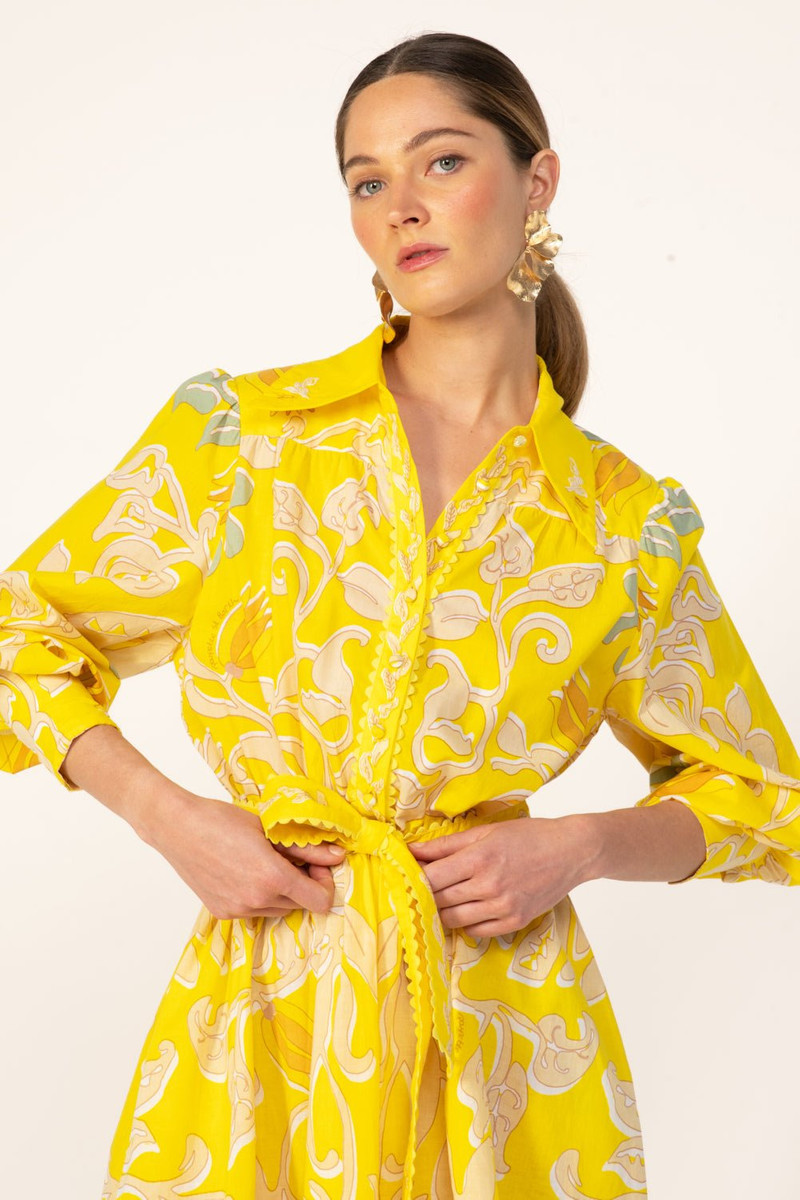 Poupette St Barth Mini Dress Conti - Yellow Ritual outlook