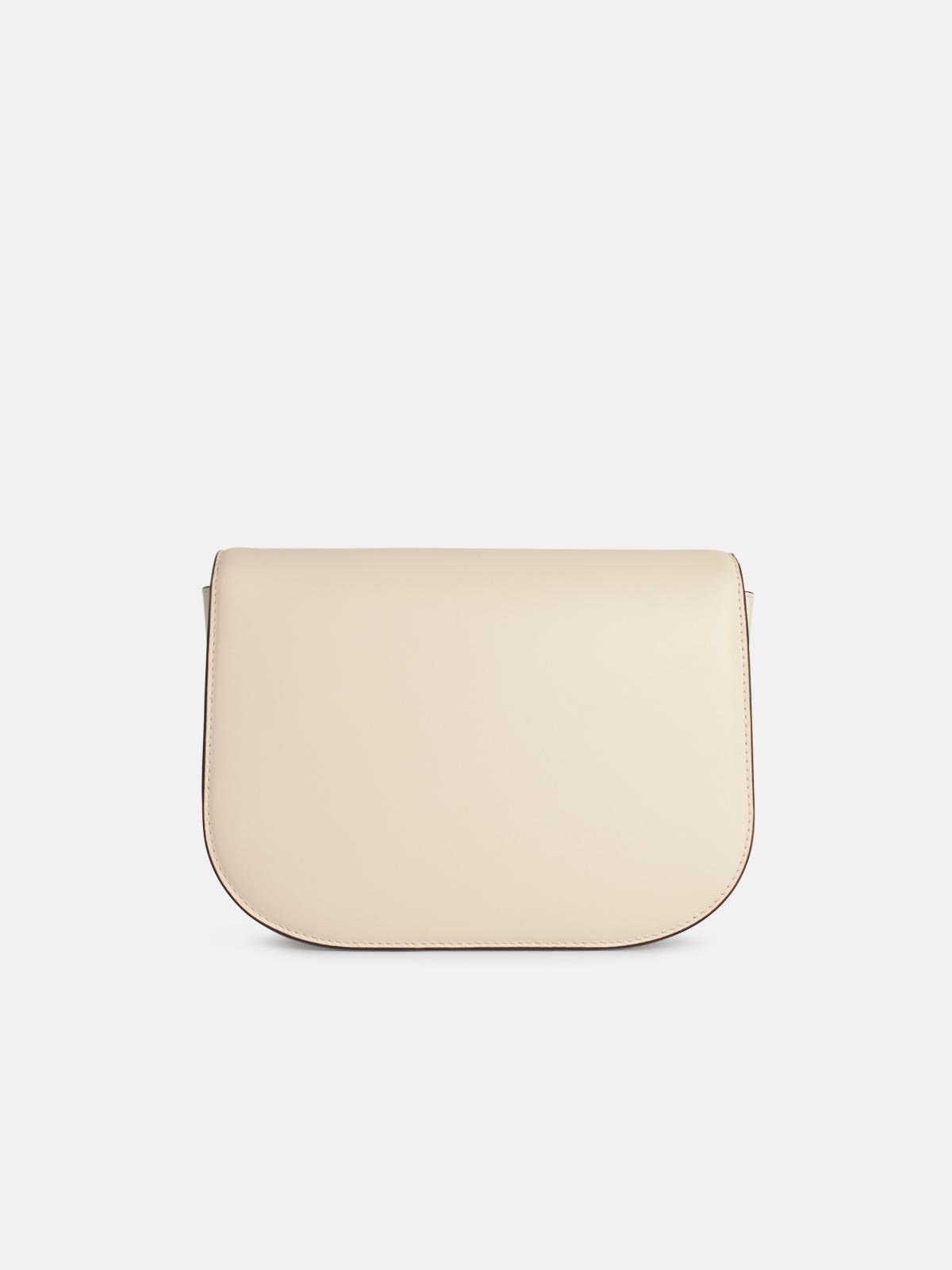 'SFERA' SMALL CREAM LEATHER CROSSBODY BAG - 3