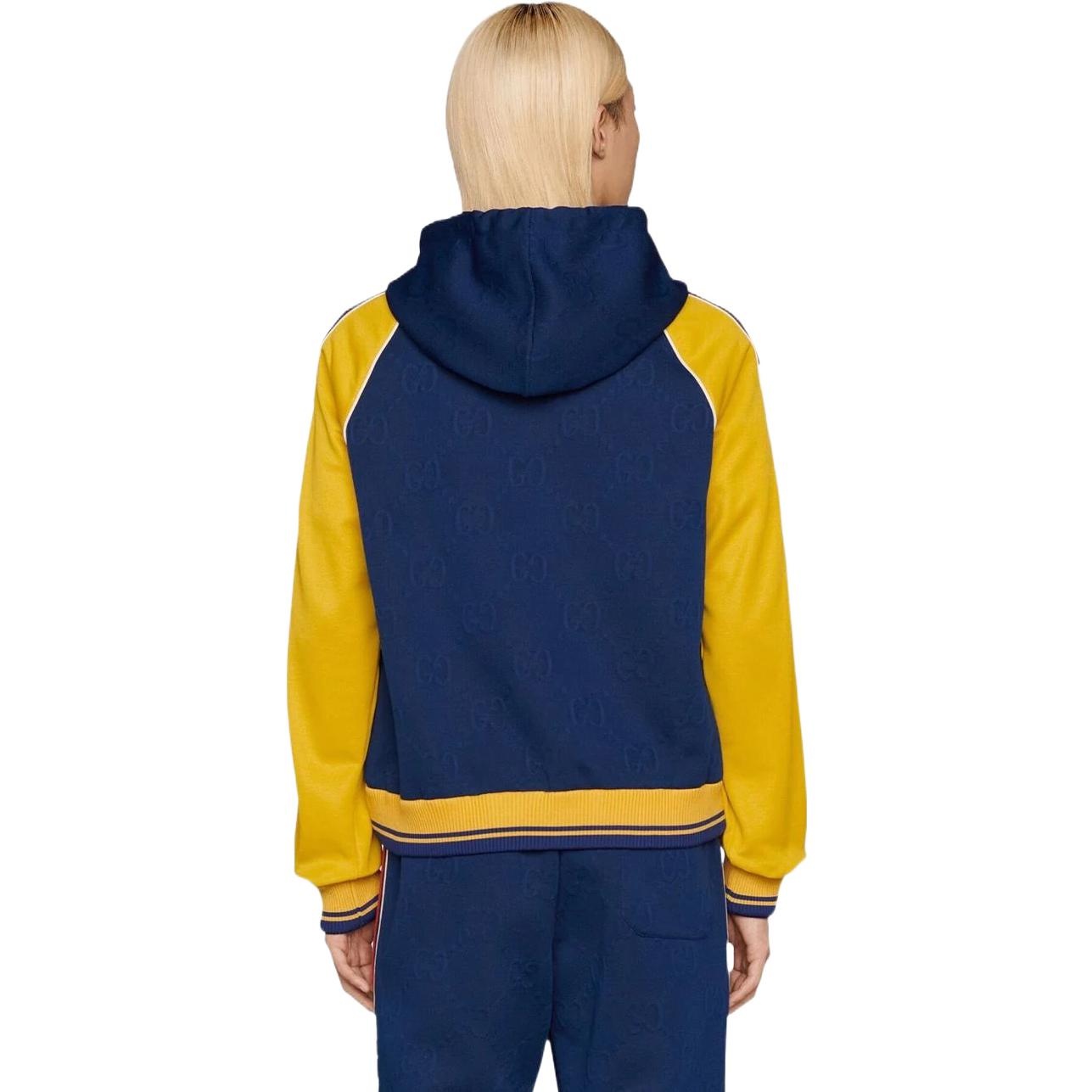 Gucci GG Jacquard Hooded Sweatshirt 'Blue Yellow' 676100-XJDVW-4462 - 5