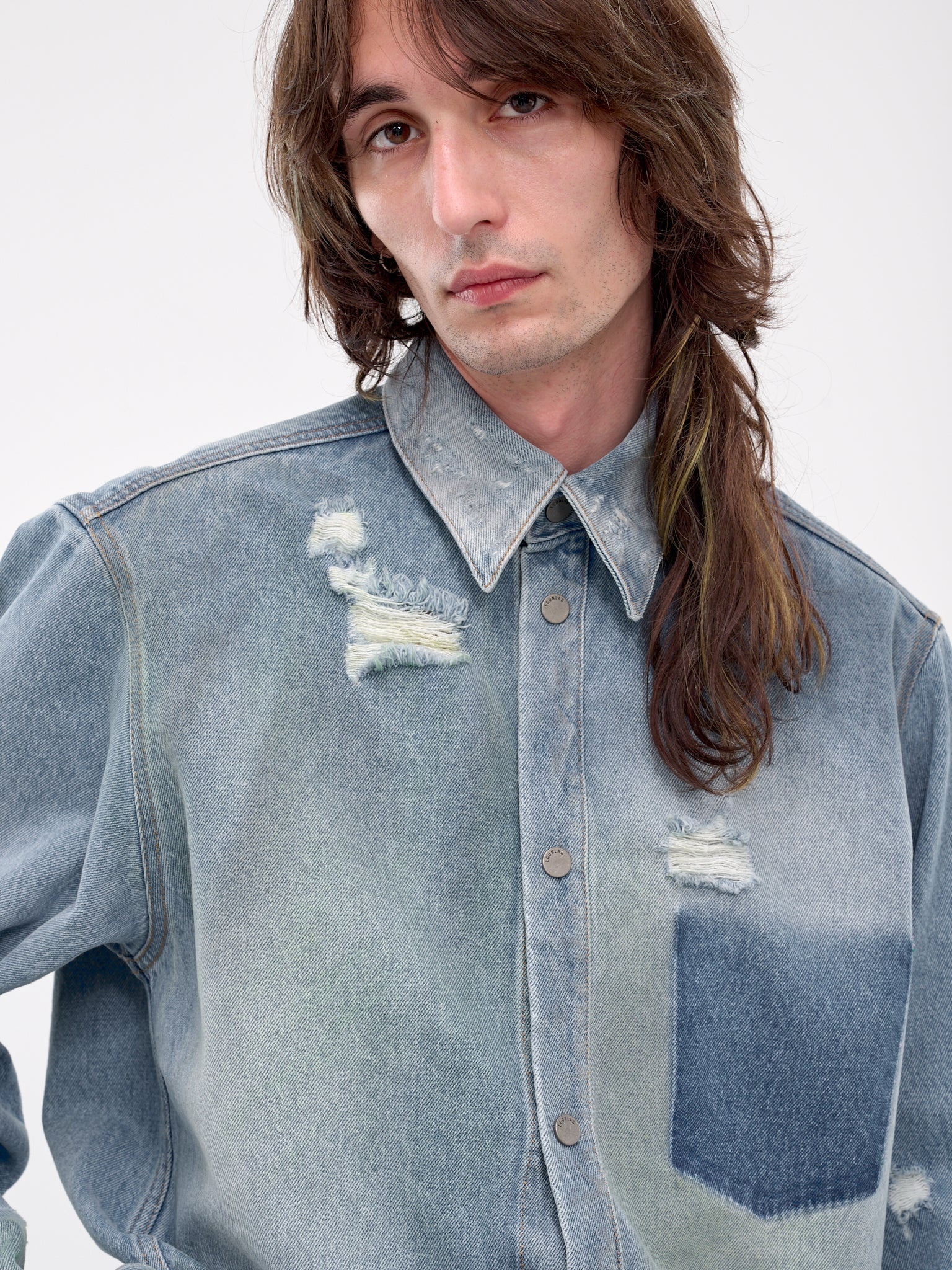 Distressed Denim Shirt - 4