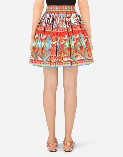 Dolce & Gabbana Short Carretto-print poplin skirt outlook