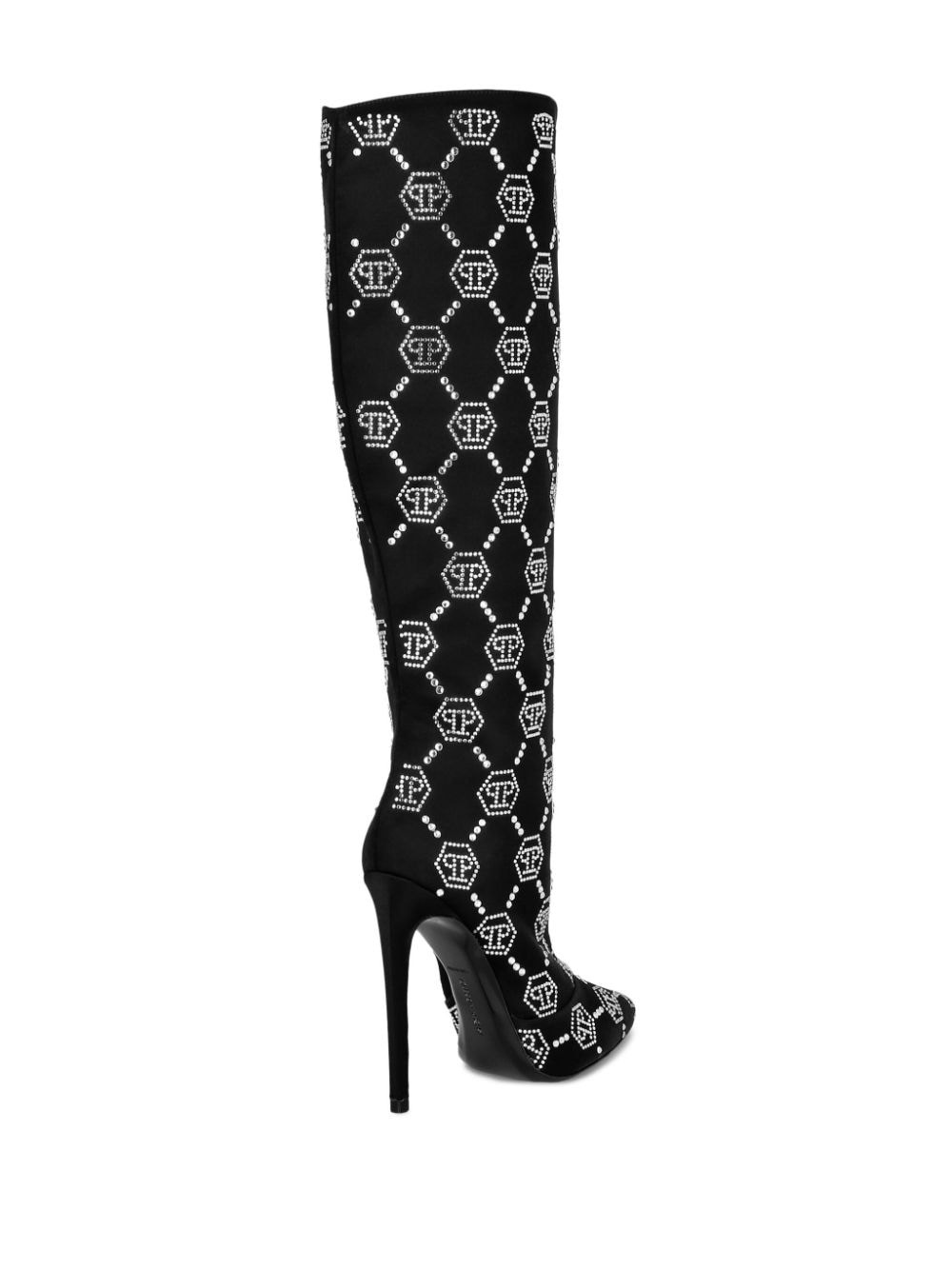 120mm monogram-pattern satin boots - 3