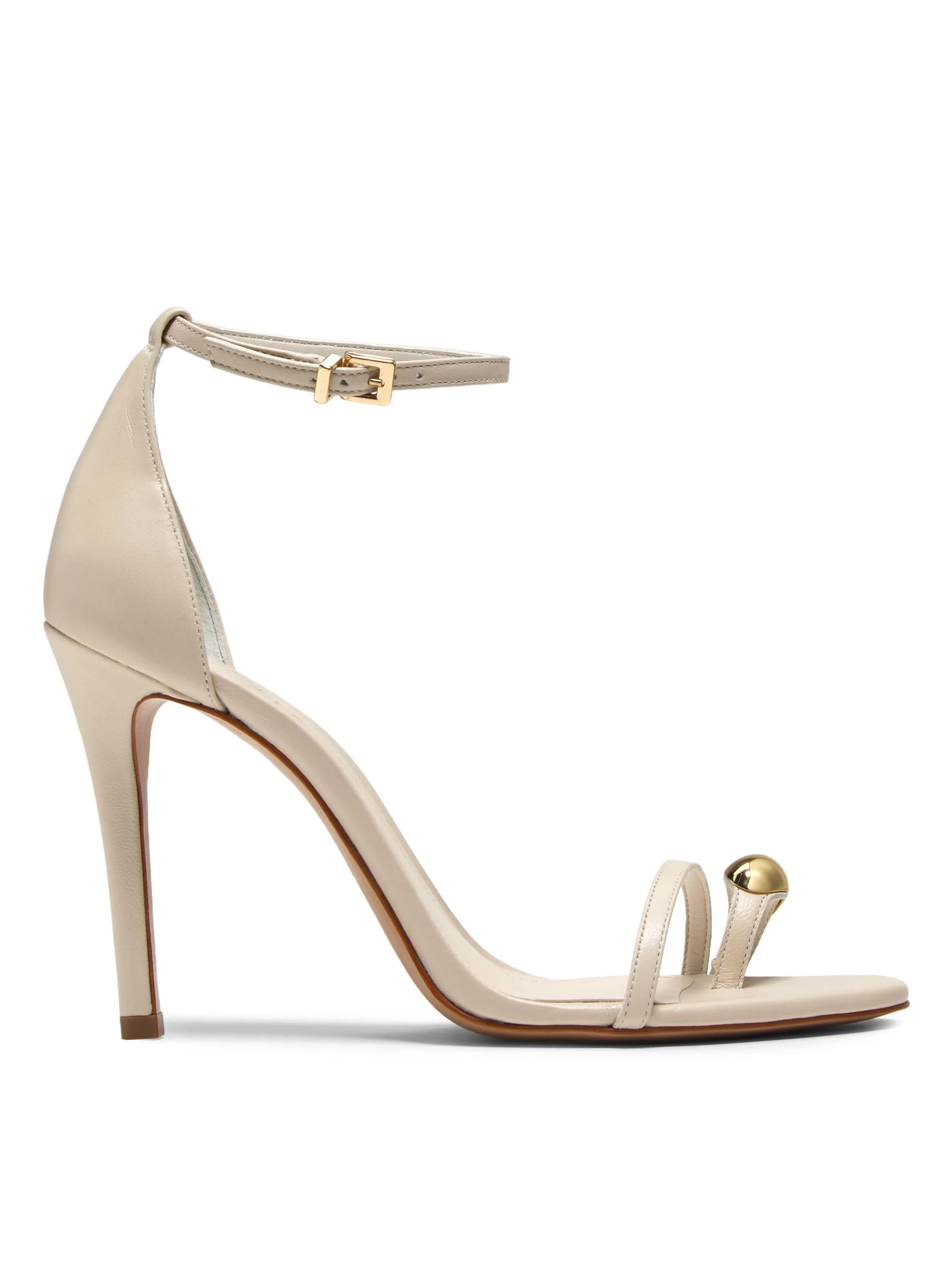 Women's Maya 100MM Leather Sandals - Sugar White - 1