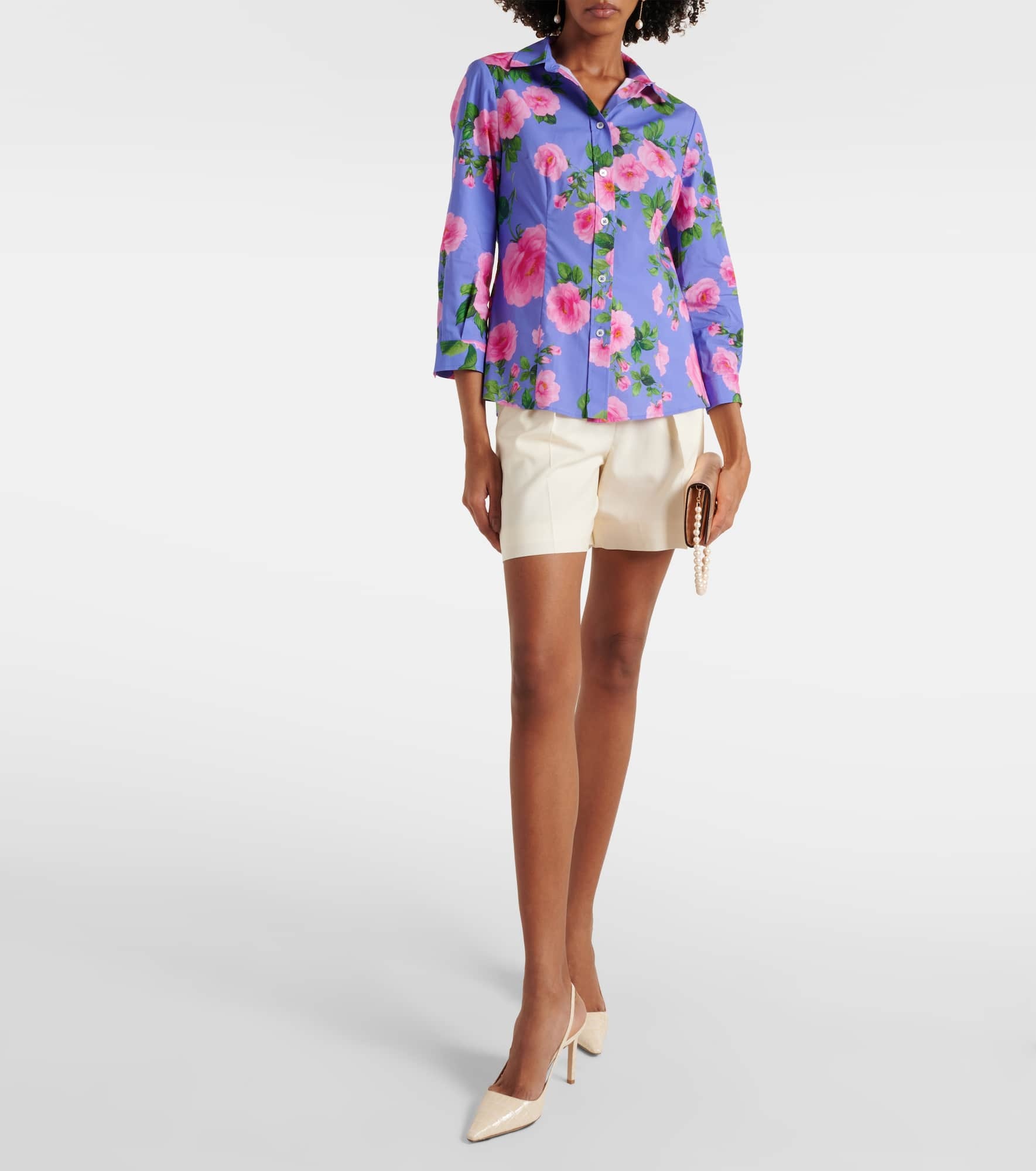 Floral cotton-blend shirt - 2