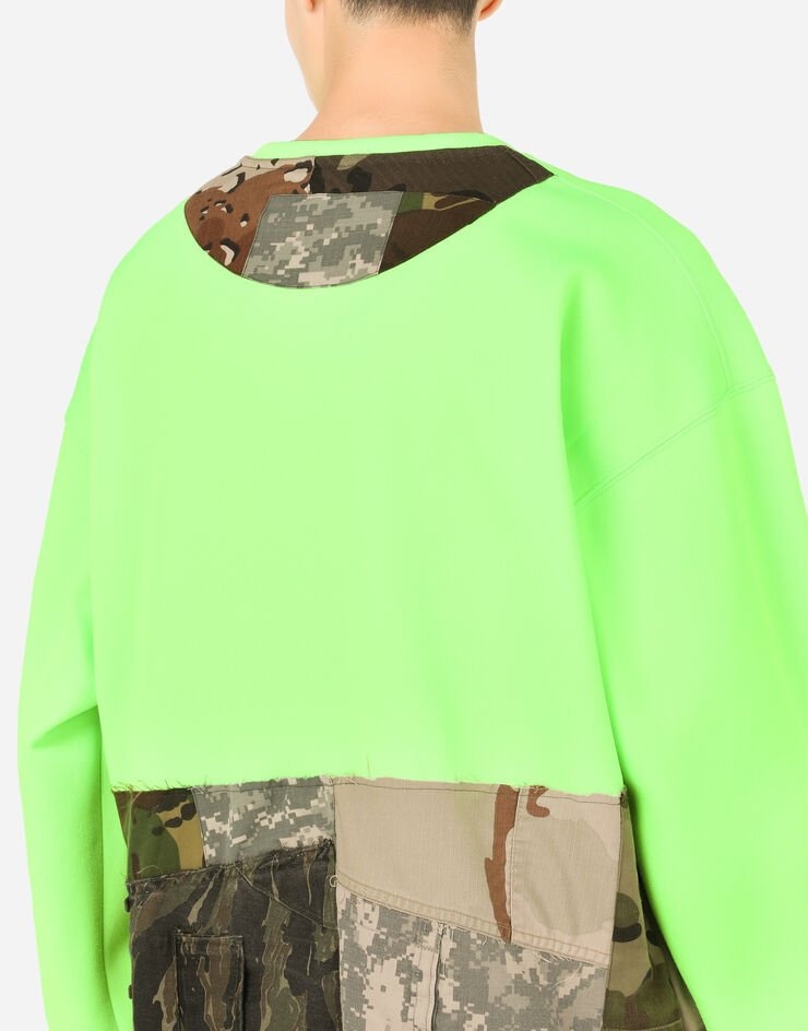 Camouflage patchwork jersey sweatshirt with DG patch - 5