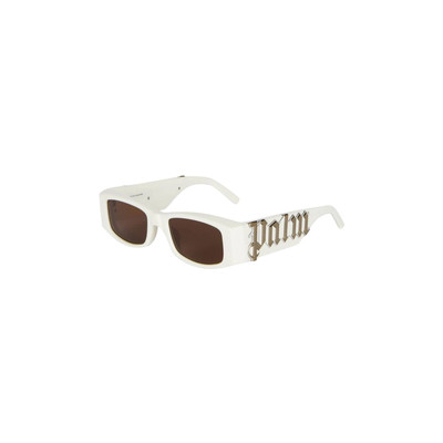 Palm Angels Palm Angels Angel Sunglasses 'White/Brown' outlook