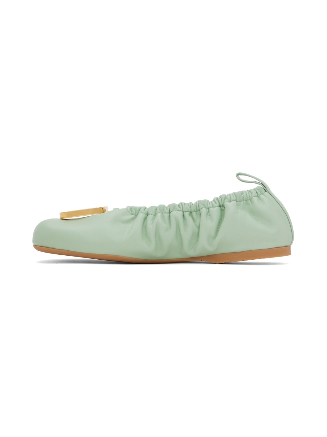 Green JWA Puller Leather Ballerina Flats - 3