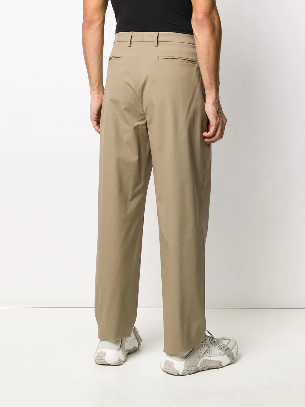 darted straight-leg trousers - 4