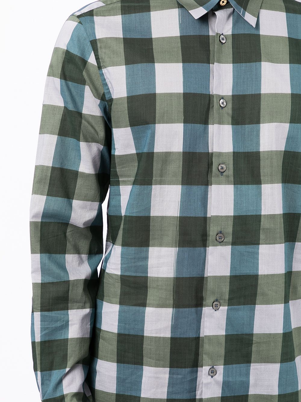 checkered-pattern long-sleeve shirt - 5