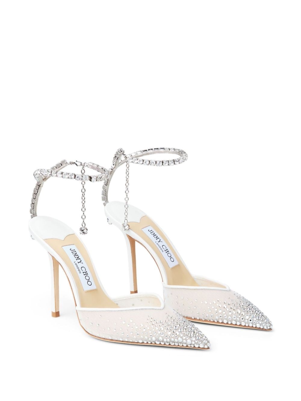 Saeda 100mm crystal-embellished pumps - 2