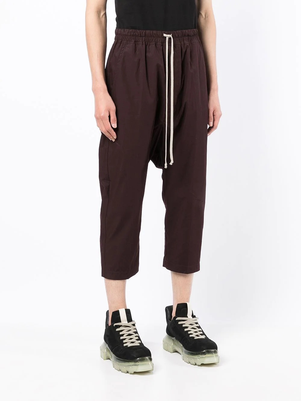 cropped drawstring track pants - 3