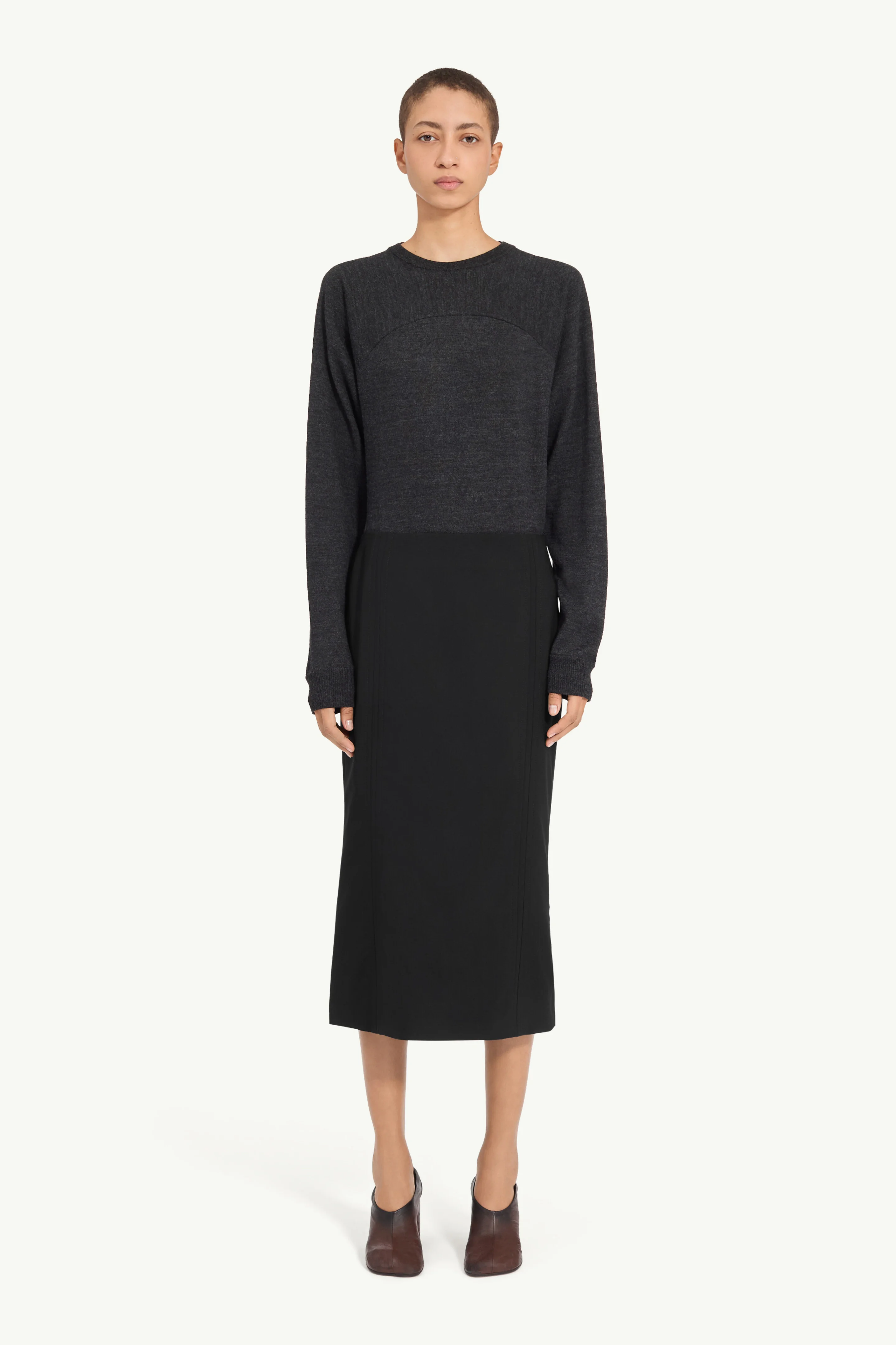 Wool midi skirt - 1