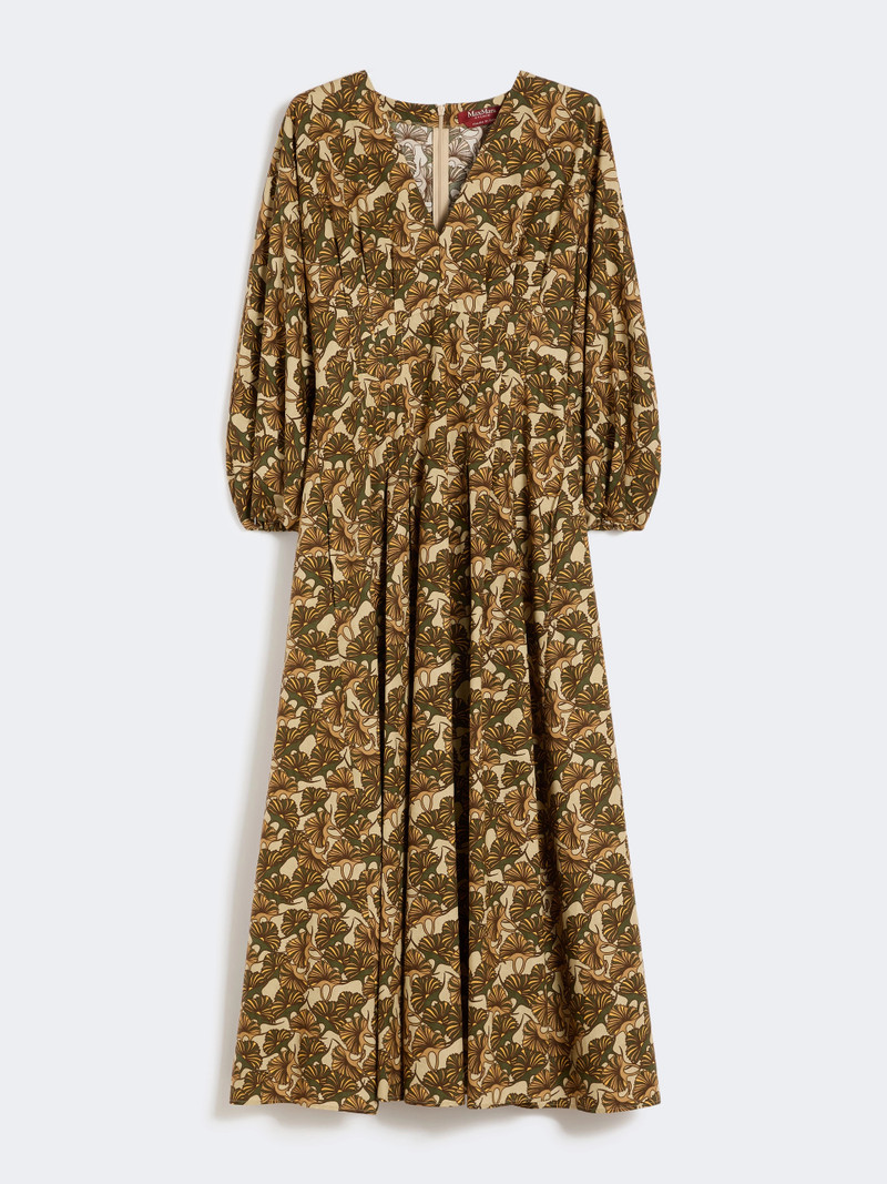 ASTICE Printed cotton poplin dress - NATURAL 6