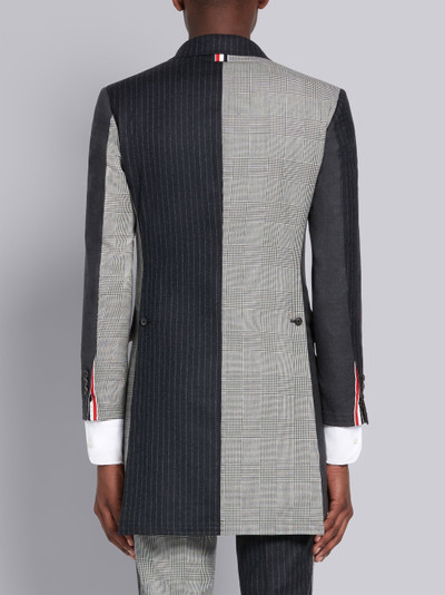 Thom Browne Black and White Funmix Wool Prince of Wales Chesterfield Overcoat outlook