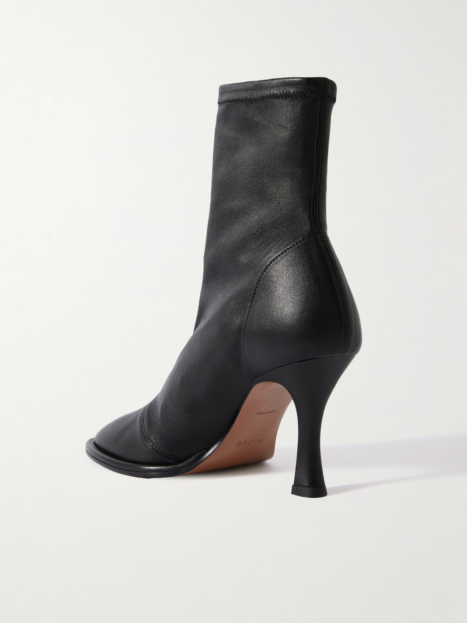 Lea stretch-leather ankle boots Black - 3