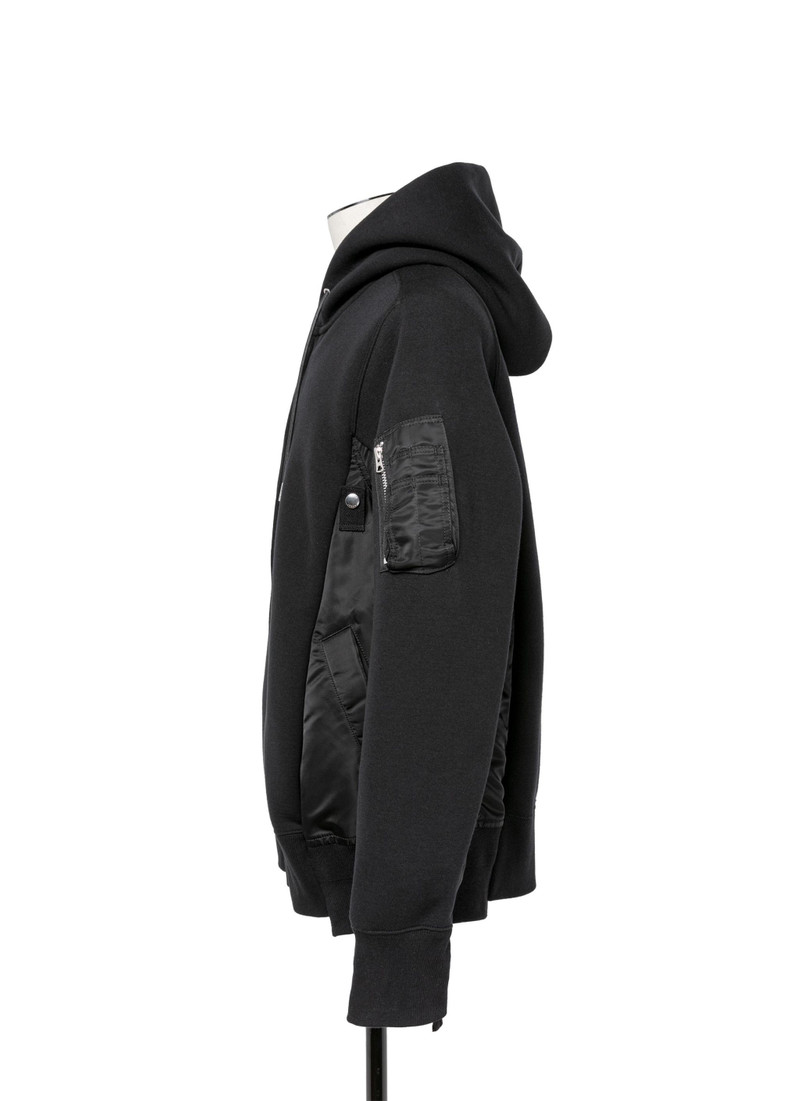 sacai Sponge Sweat x Nylon Twill Hoodie outlook