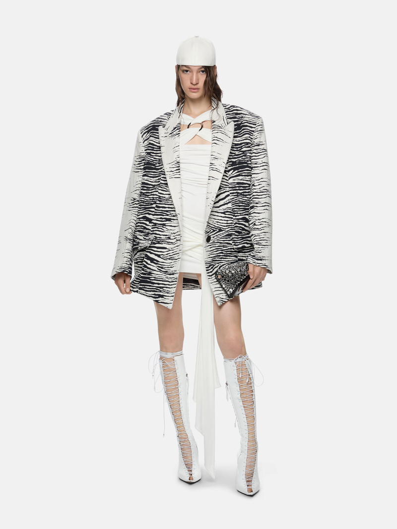 THE ATTICO ''GLEN'' WHITE AND BLACK BLAZER outlook