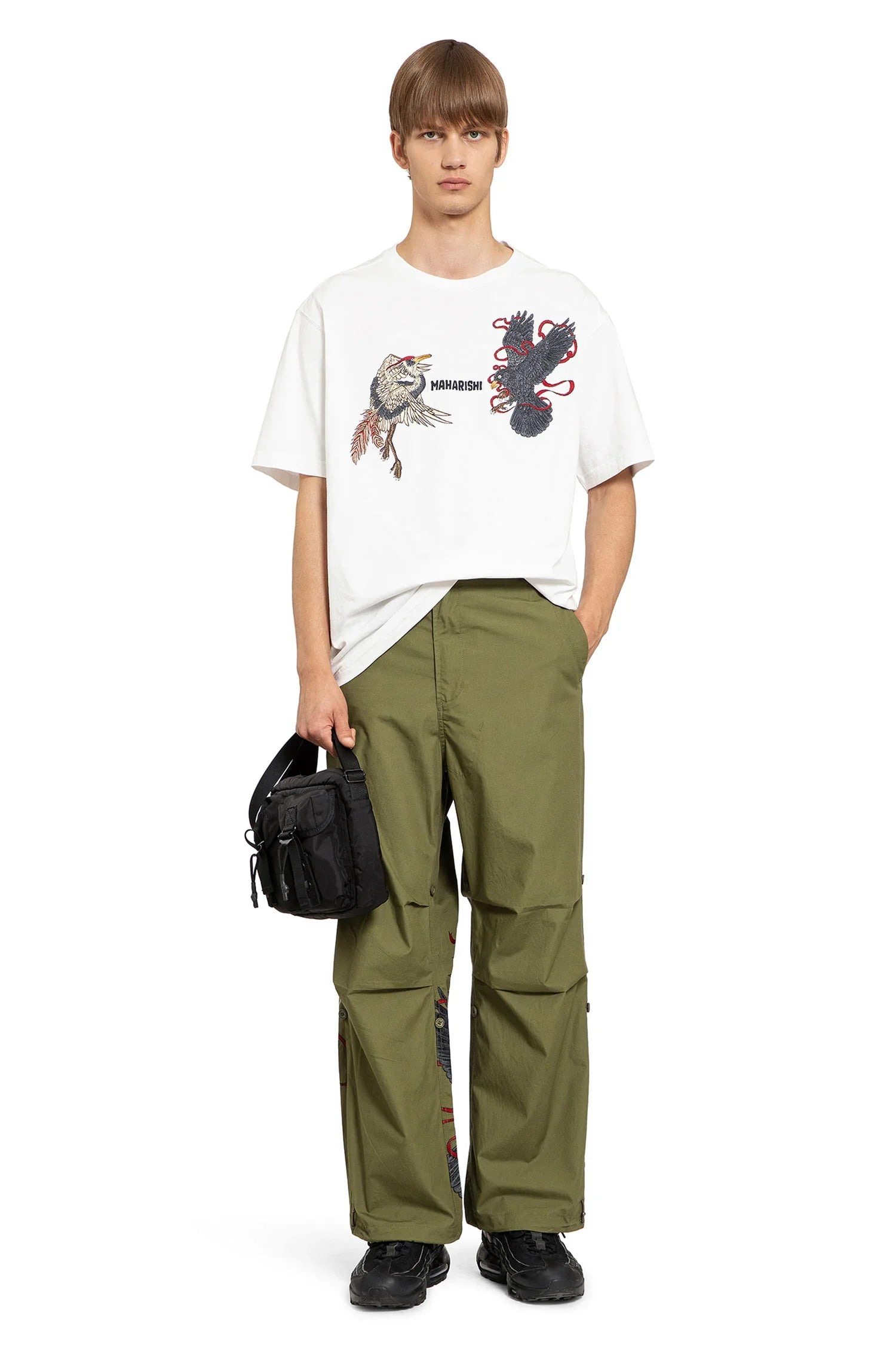 Black-Crow-White-Heron-T-Shirt - 4