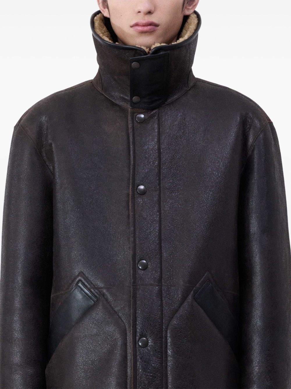 Shearling Leather Jacket - 4