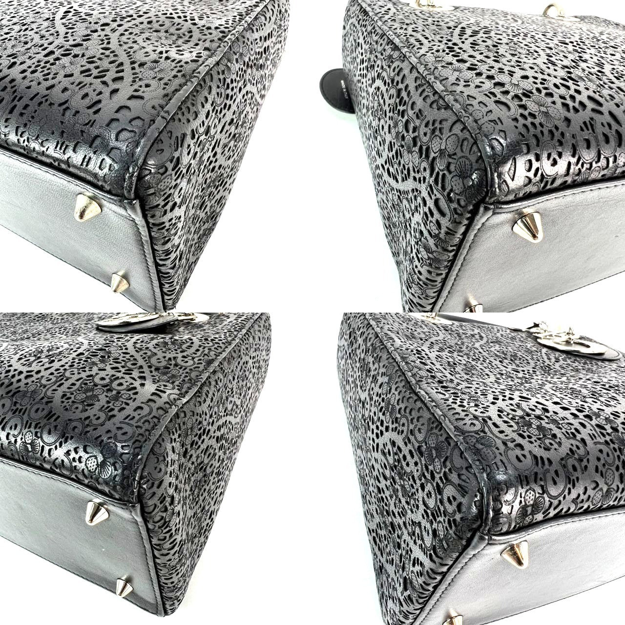 Christian Dior Medium Lady Laced Black Leather Limited Edition Shoulder Bag - 5
