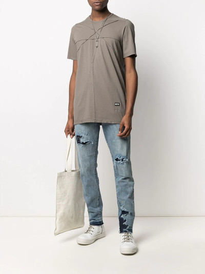 Rick Owens DRKSHDW raw edge cutout cotton T-shirt outlook